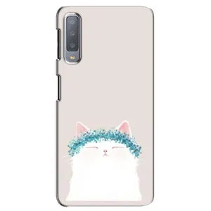 Чехол на тематику: Коты для Samsung Galaxy A7 2018 (A750) (Белый котик)