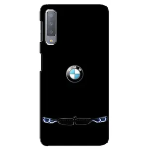 Силиконовый бампер с картинкой машины на Samsung Galaxy A7-2018, A750 (Черный BMW)