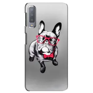 Чехол (ТПУ) Милые собачки для Samsung Galaxy A7-2018, A750 (Бульдог в очках)