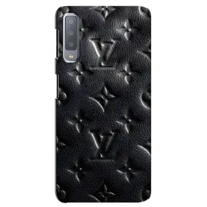 Текстурный Чехол Louis Vuitton для Самсунг А7 (2018) (Черный ЛВ)