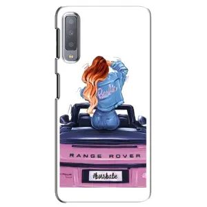 Силиконовый Чехол на Samsung Galaxy A7-2018, A750 с картинкой Стильных Девушек (Девушка на машине)