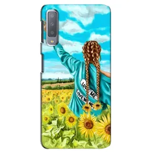 Чехол Стильные девушки на Samsung Galaxy A7-2018, A750 (Девушка на поле)
