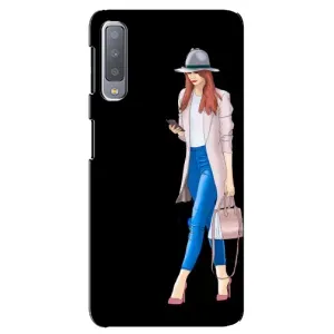Чехол с картинкой Модные Девчонки Samsung Galaxy A7-2018, A750 (Девушка со смартфоном)