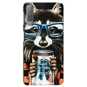 Силиконовый Чехол с Енотами на Samsung Galaxy A7-2018, A750 (Енот в очках)