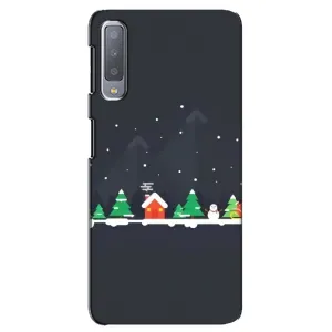 Силиконовый бампер на рождество для Samsung Galaxy A7-2018, A750 (Город зимний)