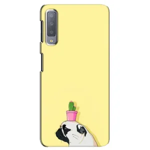 Бампер для Samsung Galaxy A7-2018, A750 с картинкой "Песики" (Кактус на голове)