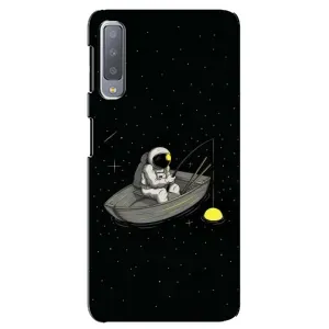 Силиконовый Чехол с принтом "Космонавты" на Samsung Galaxy A7-2018, A750 (Космонавт на рыбалке)