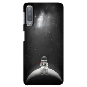 Силиконовый Чехол с принтом "Космонавты" на Samsung Galaxy A7-2018, A750 (Космонавт романтик)
