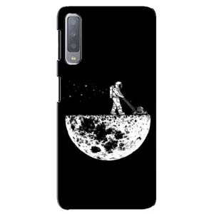 Силиконовый Чехол с принтом "Космонавты" на Samsung Galaxy A7-2018, A750 (Космонавт)