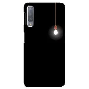Чехол с картинками на черном фоне для Samsung Galaxy A7-2018, A750 (Лампочка)
