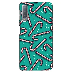 Силиконовый бампер на рождество для Samsung Galaxy A7-2018, A750 (Леденцы)