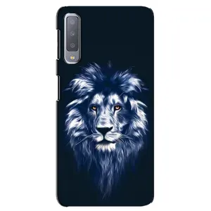 Чехол с картинкой на Samsung Galaxy A7-2018, A750 (Лев - синий)