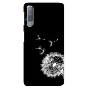 Силиконовый Чехол с одуванчиками на Samsung Galaxy A7-2018, A750 (Одуванчик на чёрном)