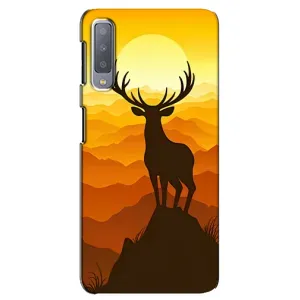 Чехлы с изображением разных животных для Samsung Galaxy A7-2018, A750 (Силуэт Оленя)