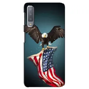 Чехол Флаг USA для Samsung Galaxy A7-2018, A750 (Орел и флаг)