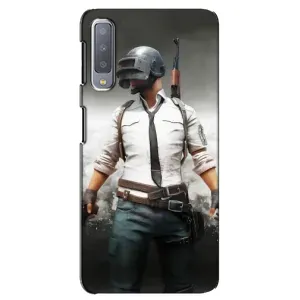 Силиконовый чехол с картинкой "Герой Pubg" на Samsung Galaxy A7-2018, A750 (Пабг)