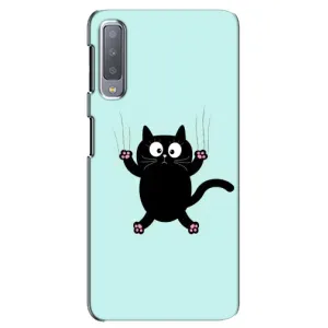 Силиконовый чехол с котиком для Samsung Galaxy A7-2018, A750 (Падающий кот)