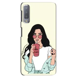 Силиконовый Чехол на Samsung Galaxy A7-2018, A750 с картинкой Стильных Девушек (С напитком)