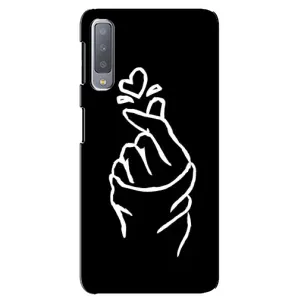 Чехлы (Знак сердечка) на Samsung Galaxy A7-2018, A750 (Сердце на черном)