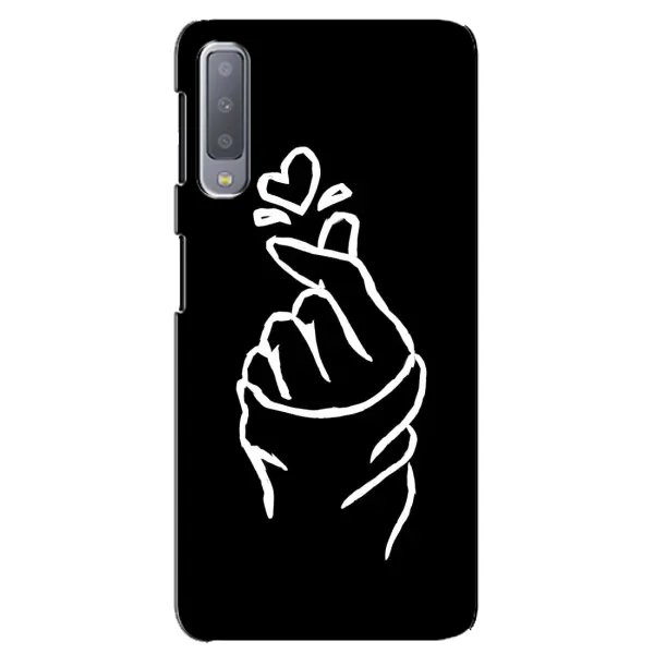 Чехол с рисунком «Сердце на черном» для Samsung Galaxy A7 2018 (A750)