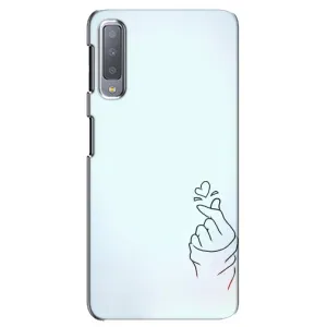 Чехлы (Знак сердечка) на Samsung Galaxy A7-2018, A750 (Сердце на голубом)