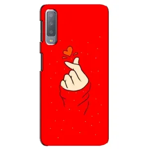 Чехлы (Знак сердечка) на Samsung Galaxy A7-2018, A750 (Сердце на красном)