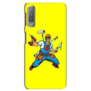 Силиконовый бампер (Работники) на Samsung Galaxy A7-2018, A750 (Строитель)