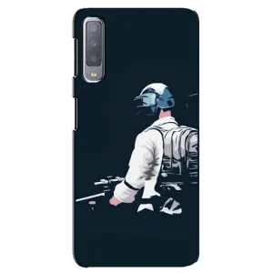Силиконовый чехол с картинкой "Герой Pubg" на Samsung Galaxy A7-2018, A750 (В экиперовке)