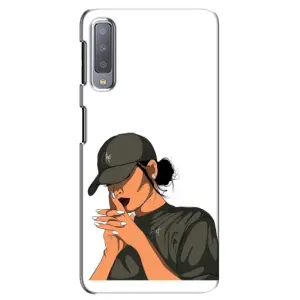Силиконовый Чехол на Samsung Galaxy A7-2018, A750 с картинкой Стильных Девушек (В зеленом)