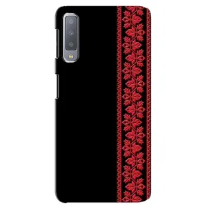 Силіконовый Чохол на Samsung Galaxy A7-2018, A750 з картинкой Вишиванки (Вишиванка на чорному)