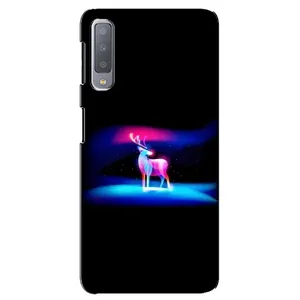 Силиконовый бампер с картинкой животных для Samsung Galaxy A7-2018, A750 (Яркий олень)