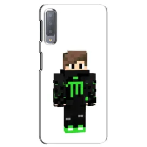 Чехлы для Samsung Galaxy A7-2018, A750 (Персонажи Майн Крафт) (Зеленый мальчик)