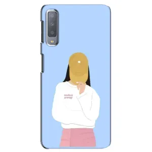 Силиконовый Чехол на Samsung Galaxy A7-2018, A750 с картинкой Стильных Девушек (Желтая кепка)