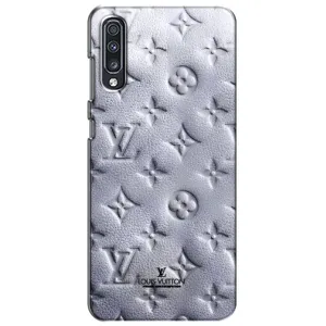 Текстурный Чехол Louis Vuitton для Самсунг А70 (2019) (Белый ЛВ)