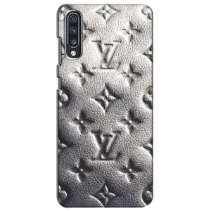 Текстурный Чехол Louis Vuitton для Самсунг А70 (2019) (Бежевый ЛВ)
