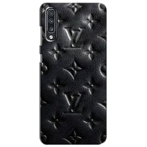 Текстурный Чехол Louis Vuitton для Самсунг А70 (2019) (Черный ЛВ)
