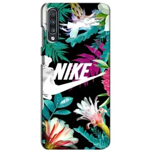 Силиконовый Чехол на Samsung Galaxy A70 2019 (A705F) с картинкой Nike (Цветочный Nike)