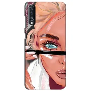 Силіконовый Чохол на Samsung Galaxy A70 2019 (A705F) з картинкой Модных девушек (Дівчина та вії)