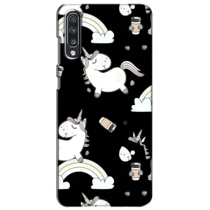 Чехол Unicorn на Samsung Galaxy A70 2019 (A705F) (Единорог с кофе)