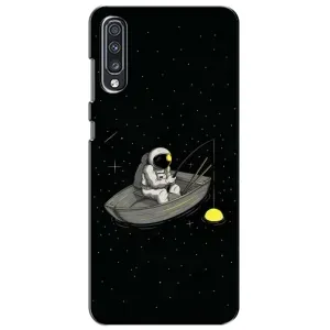 Силиконовый Чехол с принтом "Космонавты" на Samsung Galaxy A70 2019 (A705F) (Космонавт на рыбалке)