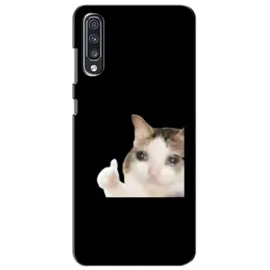 Бампер с принтом Мемы для Samsung Galaxy A70 2019 (A705F) (Кот в слезах)