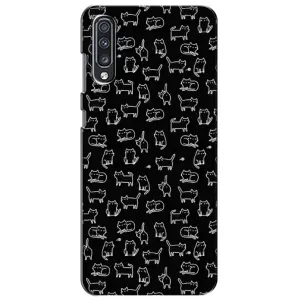Чехол на тематику: Коты для Samsung Galaxy A70 2019 (A705F) (Котики на черном)