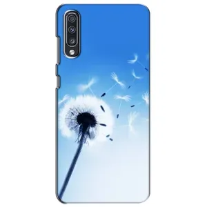 Силиконовый Чехол с одуванчиками на Samsung Galaxy A70 2019 (A705F) (Одуванчик на голубом)