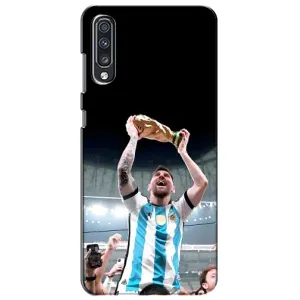 Чехлы Лео Месси Аргентина для Samsung Galaxy A70 2019 (A705F) (Счастливый Месси)