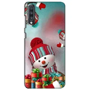 Чехлы на Новый Год Samsung Galaxy A70 2019 (A705F) (Снеговик в шапке)