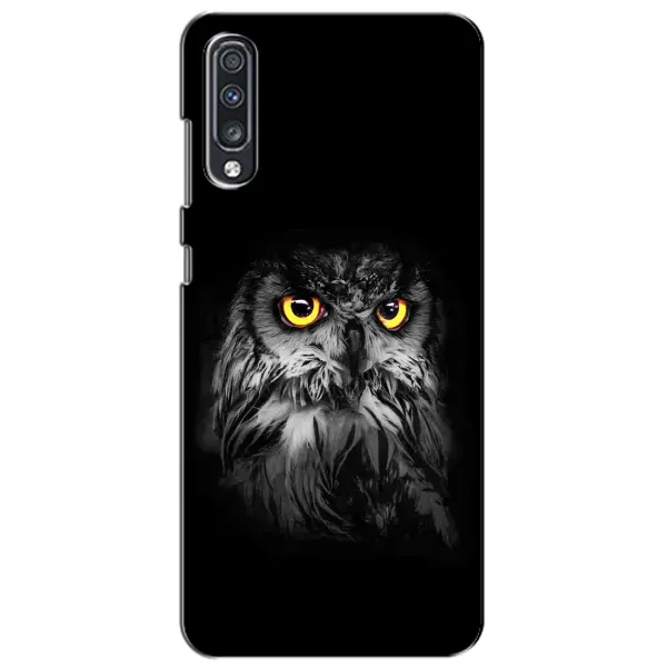 Чехол с рисунком «Сова на чёрном» для Samsung Galaxy A70 2019 (A705F) Чехол с рисунком «Сова на чёрном» для Samsung Galaxy A70 2019 (A705F)