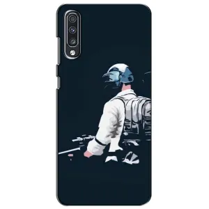 Силиконовый чехол с картинкой "Герой Pubg" на Samsung Galaxy A70 2019 (A705F) (В экиперовке)
