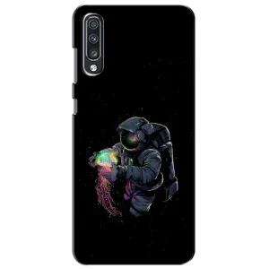 Силиконовый Чехол с принтом "Космонавты" на Samsung Galaxy A70 2019 (A705F) (В руках земля)