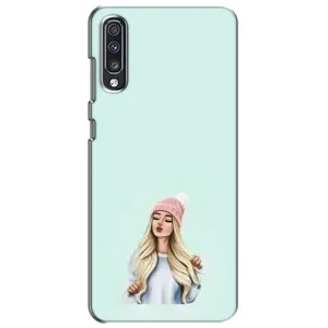 Силіконовый Чохол на Samsung Galaxy A70 2019 (A705F) з картинкой Модных девушек (В шапці)