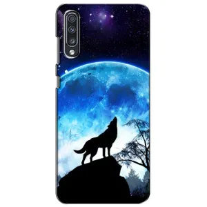 Чехол с Волком на Samsung Galaxy A70 2019 (A705F) (Воет на луну)